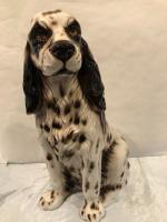 Grande figurine Chien Cocker Spaniel en porcelaine.