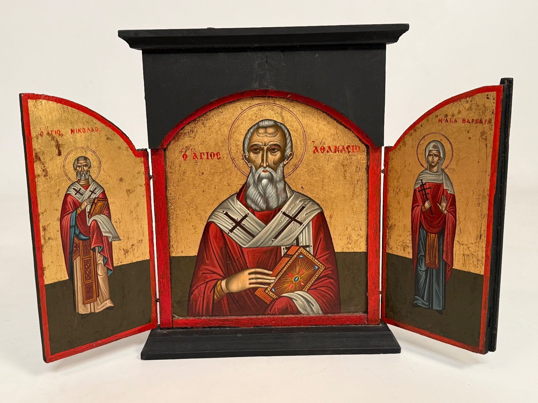 Foto & Immagini: Orthodoxe Klappikone Triptychon mit Heiligen – Usato da Itingen venduto da uhu777
