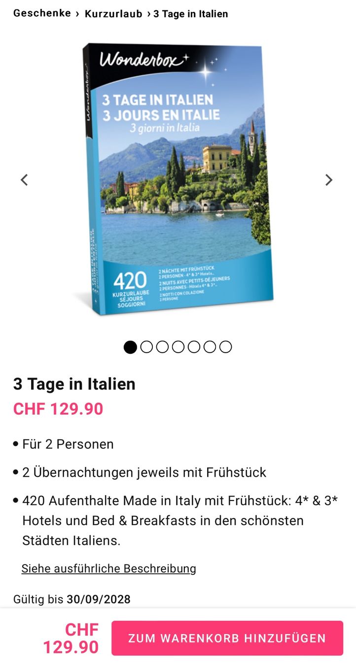 Buoni: Wonderbox Gutschein – Nuovo (secondo la descrizione) da Bülach venduto da Cucculi