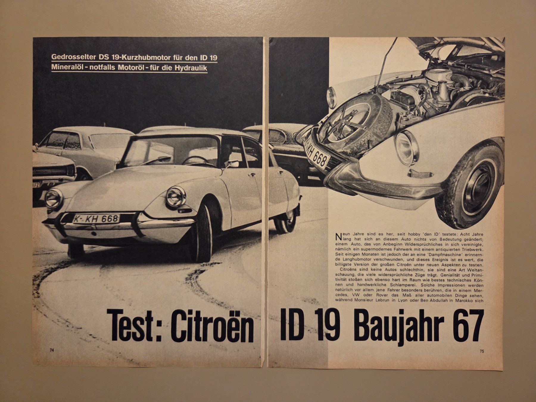 Zeitschriften & Magazine: Citroën ID 19 - Testbericht 1967 – Gebraucht aus Wilen b. Wollerau von 4banger