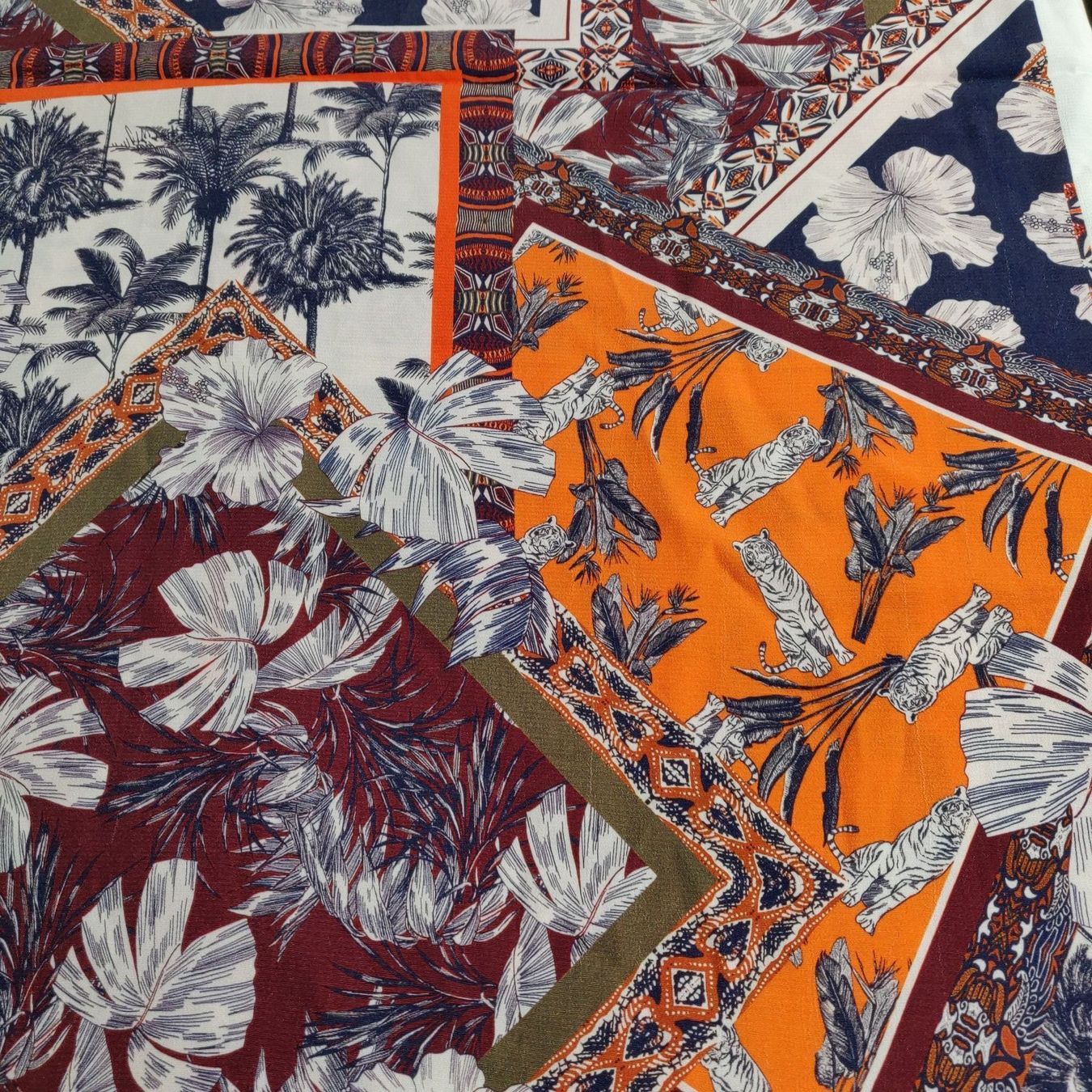 Tessuti: Ital. Viskose Stoff leicht 1.5x1.50m FancyJungle Patchwork – Nuovo (secondo la descrizione) da Lufingen venduto da Voyager7 2