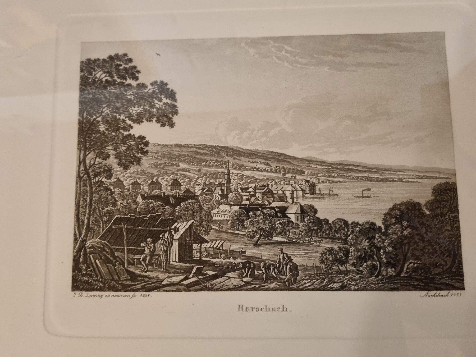 Incisioni: Kupferstich Rorschach 1828 J.B. Leutner Ansicht – Usato da Trachslau venduto da post35 1