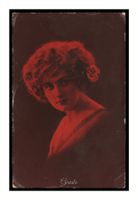 FEMME - 1920 "Portrait" Héliogravure teintée Rouge