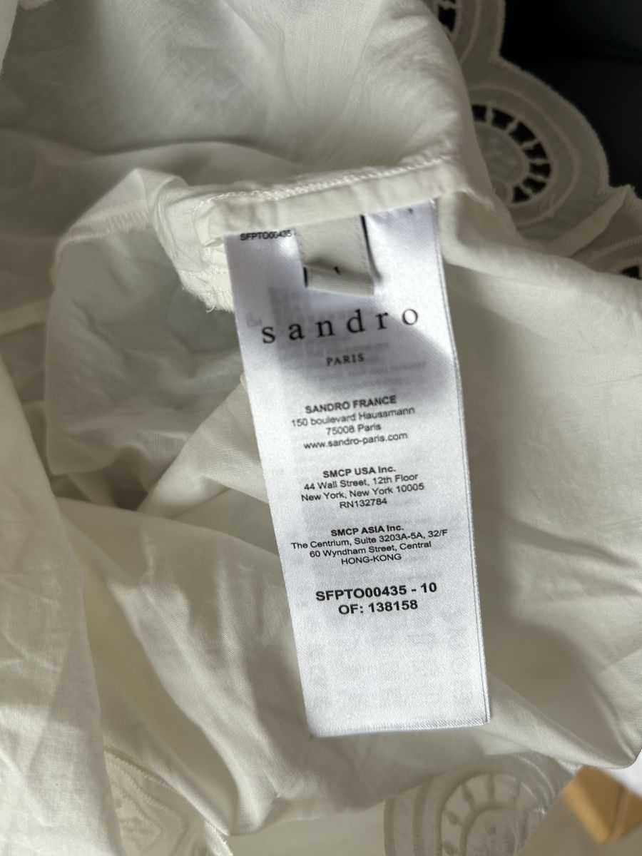 Sandro Camicette: Sandro Paris Bluse, Weiss, Gr. 1 – Usato da Zürich venduto da aglier 3