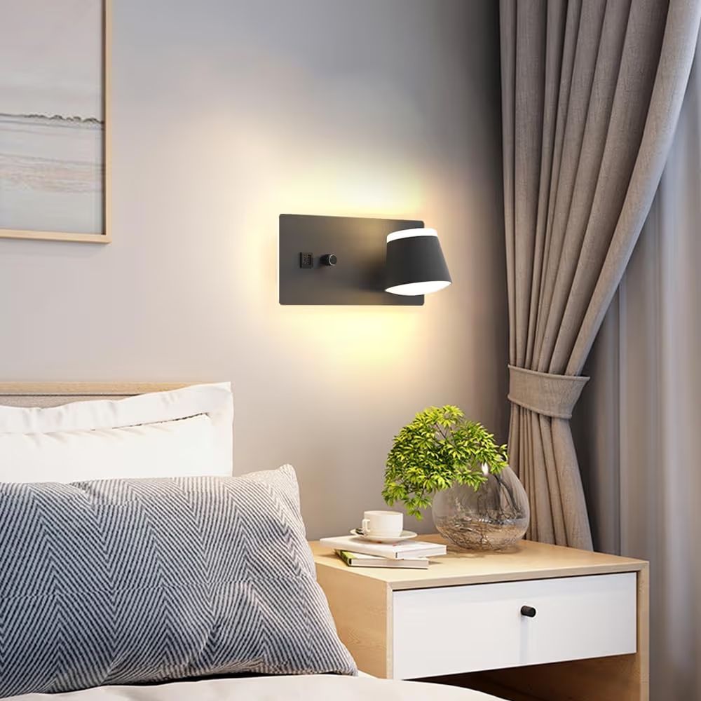 Lampade: 2 LED Wall Lamps - Black, Dimmable, Rotatable, USB and USB-C – Nuovo e nell'imballaggio originale da Zürich venduto da jor_68rp 2