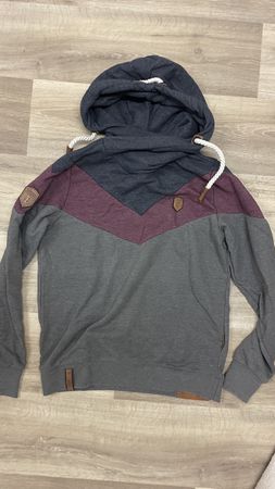 Naketano Hoodie, Grösse M, Grau-Burgund