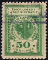 50 Centimes Fiskalmarke vom Kanton GENF / GENÈVE