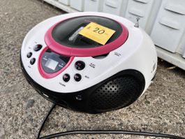 Lecteur CD radio portable Lenco blanc rose etat moyen