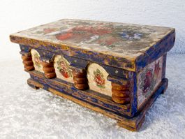 HOLZSCHATULLE BAROCK alpenländisch vintage Schmuckkasten