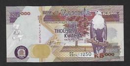 Zambia  5.000  Kwacha  2008  Bankfrisch