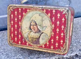 antike BLECHDOSE Holland " TRACHT " um 1910