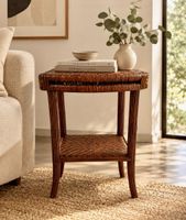 Vintage Rattan Beistelltisch - Geflecht, Mid-Century 