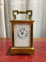 Antike Reiseuhr, 20. Jh., Messinggehäuse verglast