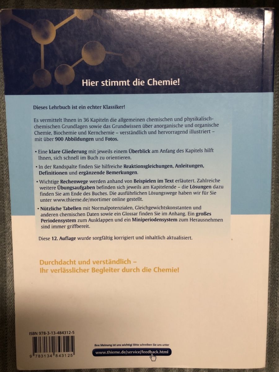 Libri: Buch Thieme Chemie Basiswissen – Usato da Zürich venduto da sab_d82w 1