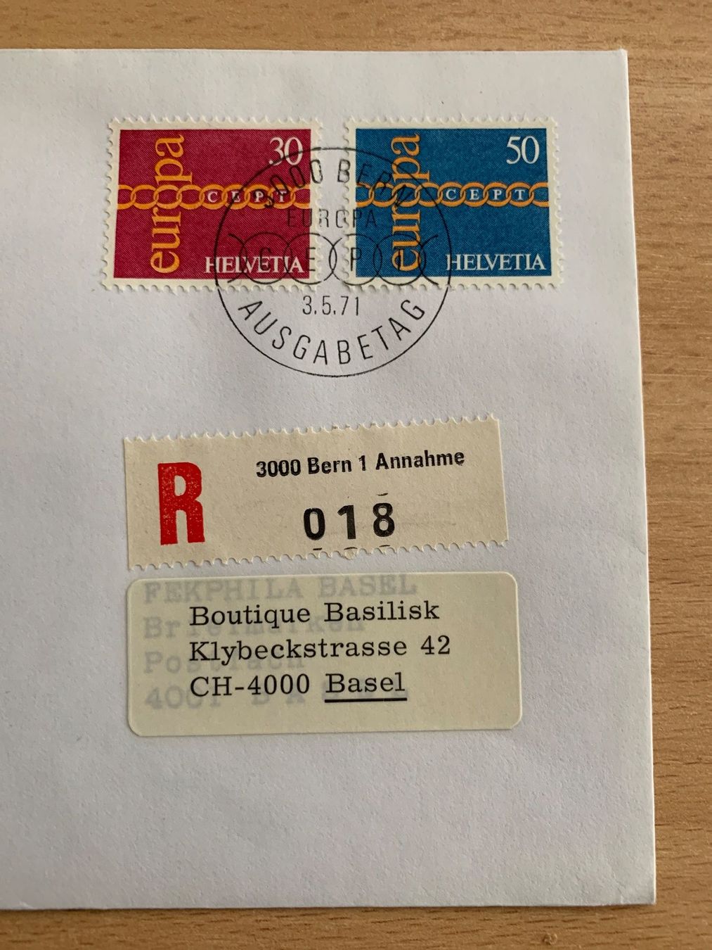 Tutti i francobolli: EUROPA CEPT 1971 Ersttagsbrief Bern – Usato da Ibach venduto da lisch3 2
