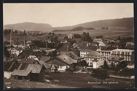 Cartoline postali: Reconvilier, Vue générale, Ortspanoram – Usato da Berlin venduto da bartko-reher
