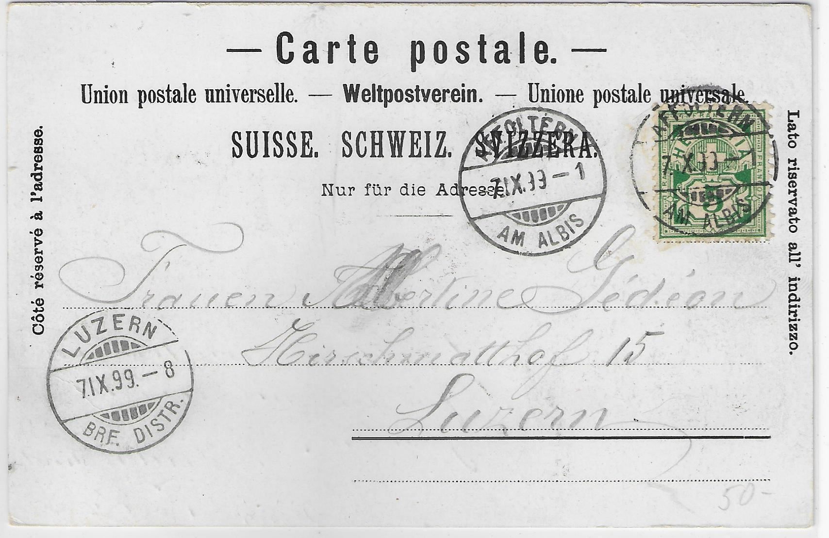 Cartoline postali: Gruss aus Affoltern a/A - Litho 1899 – Antico da Ettingen venduto da Kartenplanet 1