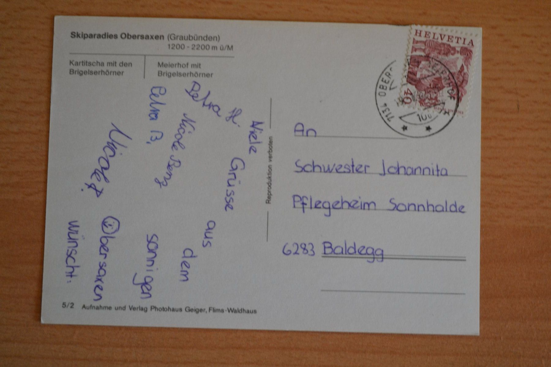 Cartes postales: AK Obersaxen GR – D'occasion à Beinwil am See par kajak55 1