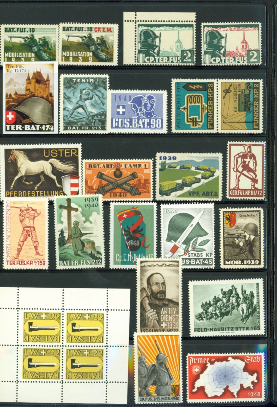 Tutti i francobolli: Soldatenmarken mit Kleinbogen (C243) – Usato da Seuzach venduto da Harri19