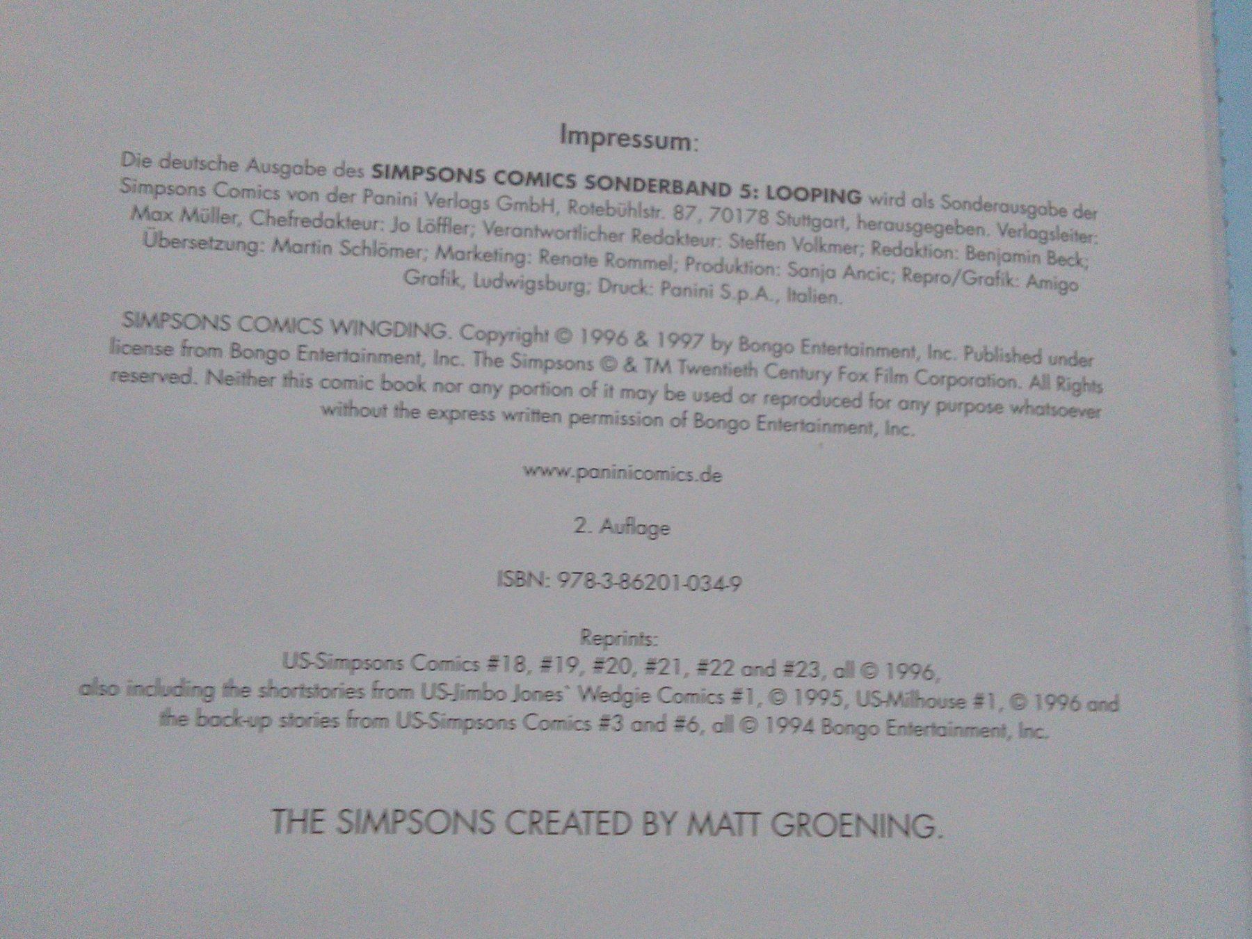 Comics: Simpsons Comics Sonderband (5) - Looping – Gebraucht aus St. Gallen von elk2021 2