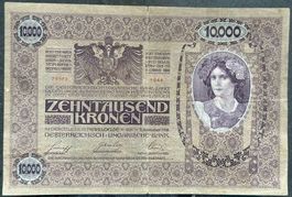 Antike Banknote: 10.000 Kronen, Österreich-Ungarn, 1918