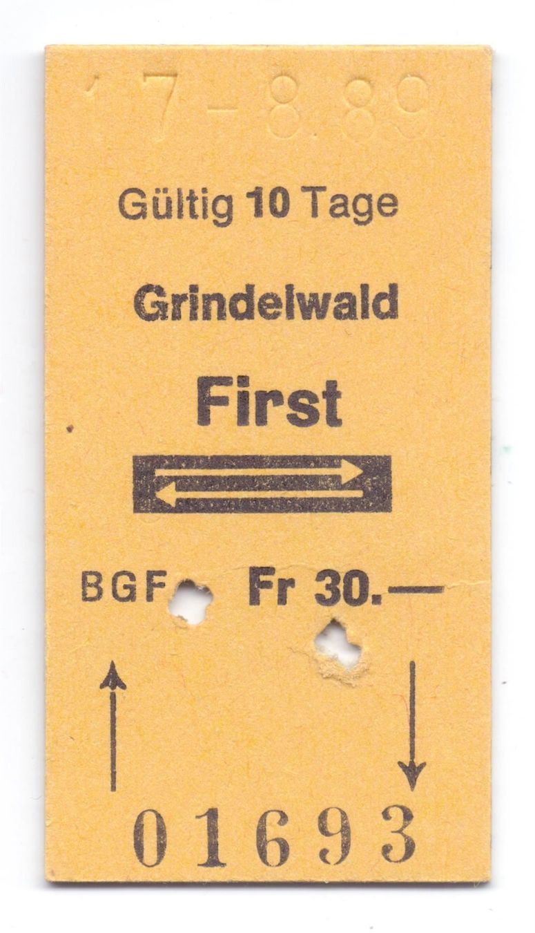 Biglietti: Billette Grindelwald - First BGF – Usato da Langenthal venduto da Sammlungs_aus