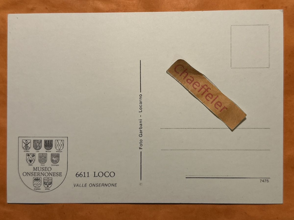 Cartoline postali: Alte Ansichtskarte Museo Onsernonese, Locarno, Tessin! – Usato da Zürich venduto da Chaeffeler 1