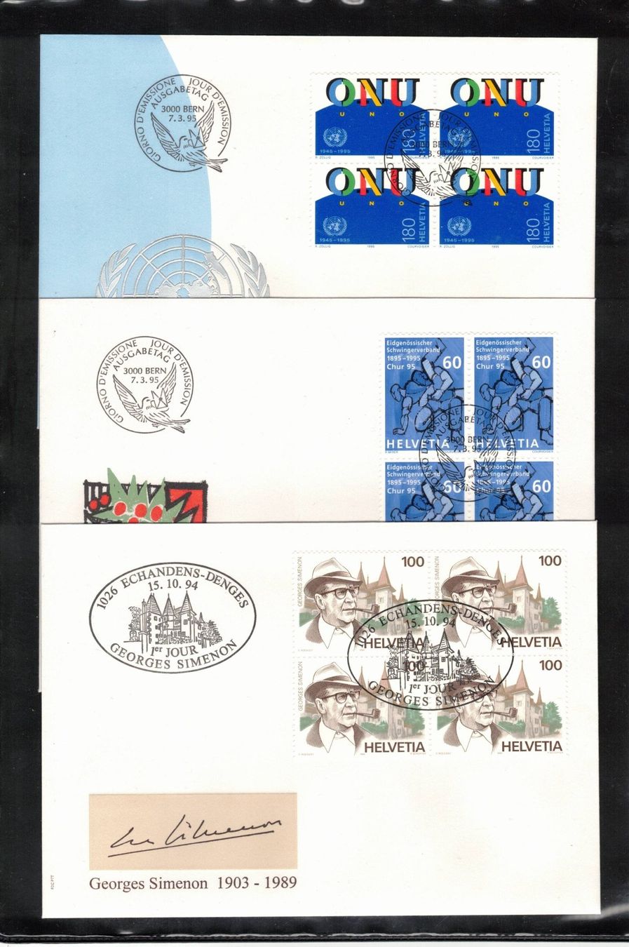Tutti i francobolli: 1994/1995 FDC 4er – Usato da Rheinau venduto da loxis