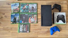 Xbox Series X Konsole mit Spielen und Zubehör guter Zustand