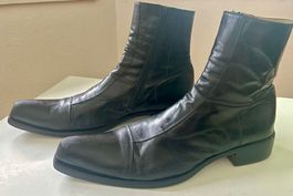 Lederstiefel schwarz Gr 45