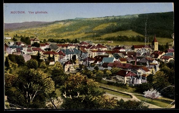 Cartoline postali: AK Moudon, Vue générale – Usato da Berlin venduto da bartko-reher