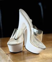 Weisse High Heels, Tanzschuhe, Gr. 36