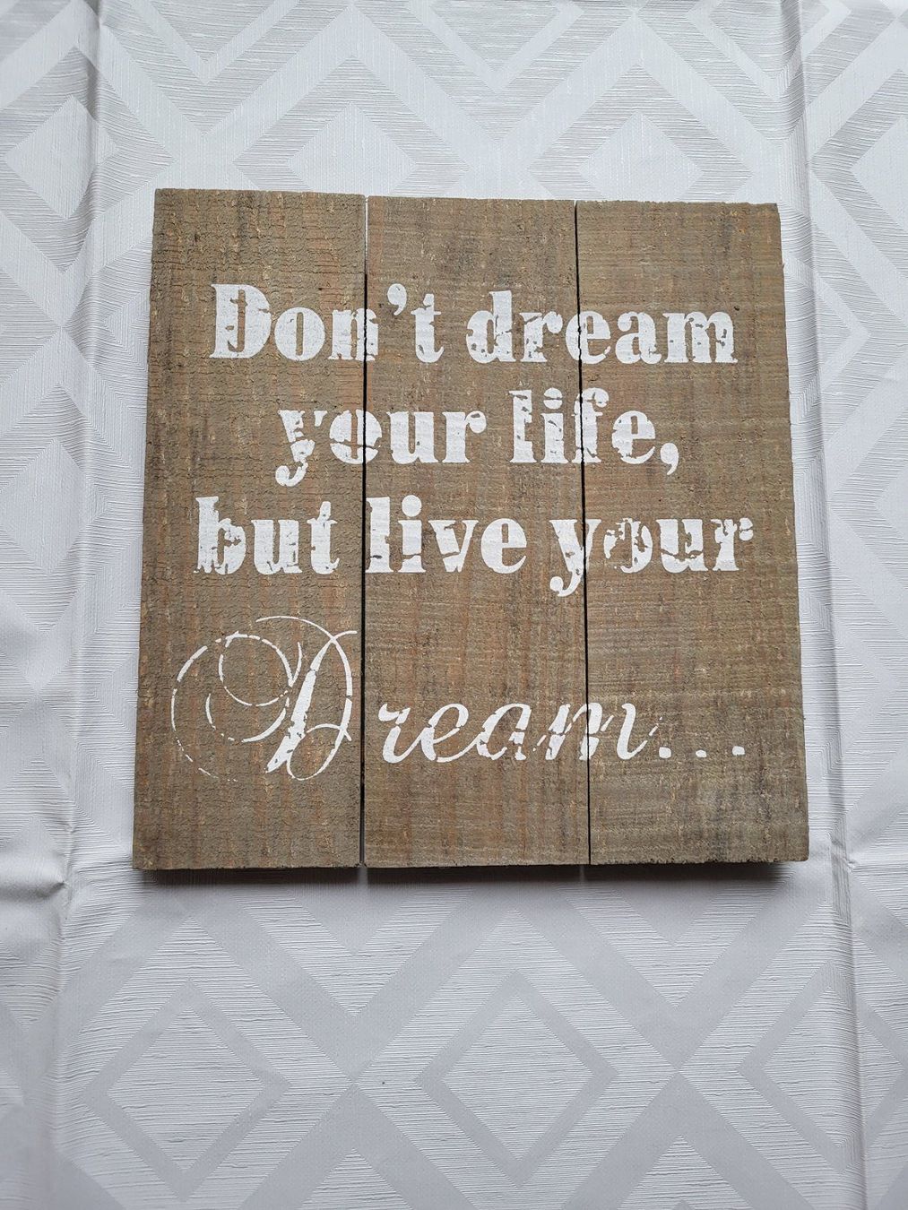 Poster & Bilder: Holzbild mit Spruch ca. 23x23cm – Gebraucht aus Langenthal von blueskye01 1