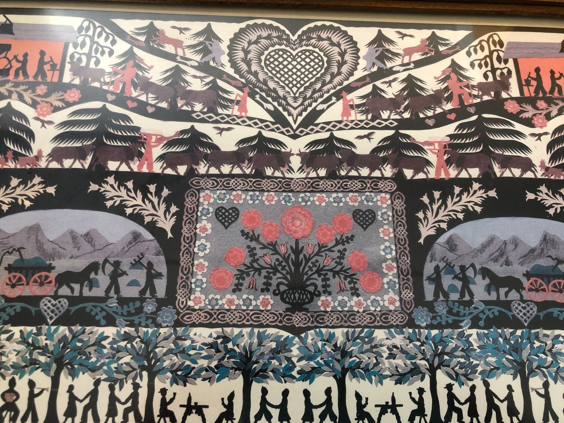 Découpage Anne Rosat, 1982 encadré (Reproduction) (D'occasion) à