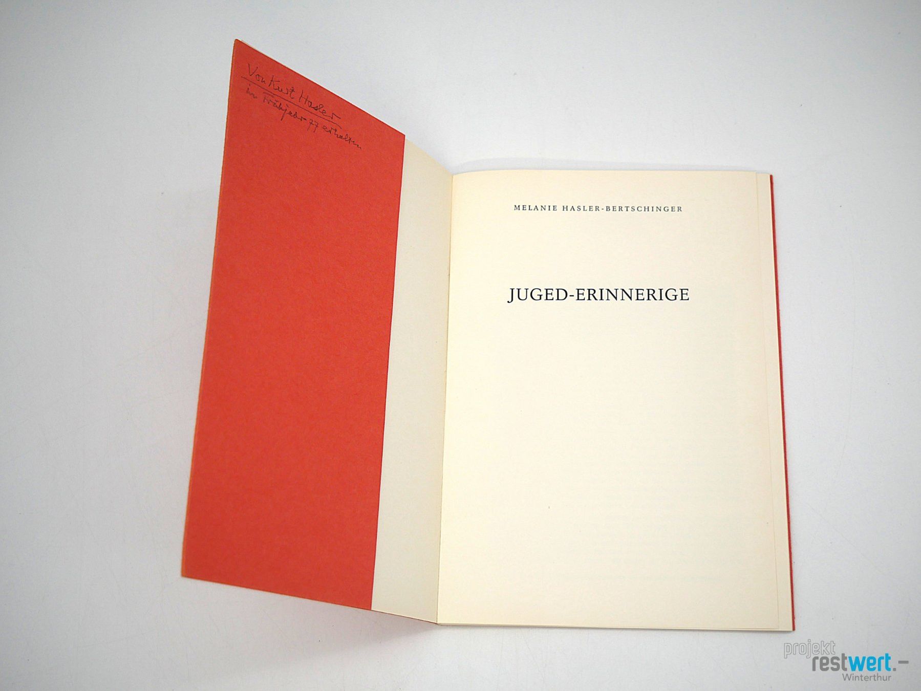 Libri: MELANIE HASLER-BERTSCHINGER- Juged-Erinnerige – Usato da Winterthur venduto da Restwert_Winterthur 3
