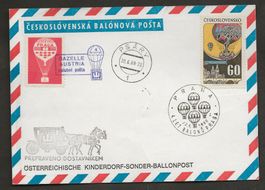 Ballon 1968 Tschechoslowakei Prag Luftpost