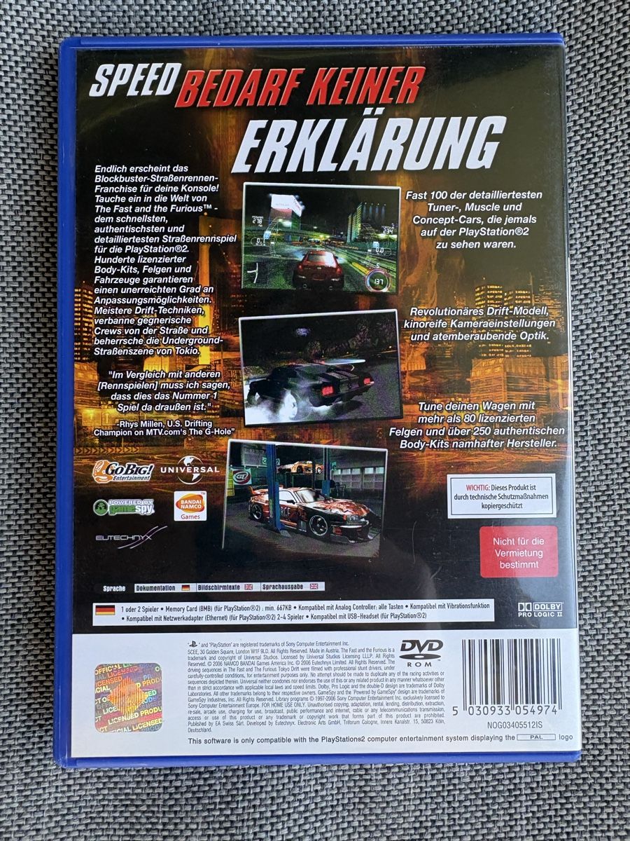 Sony Spiele: PS2 fast and the furious NEU – Neu (gemäss Beschreibung) aus Herzogenbuchsee von warrior77 1