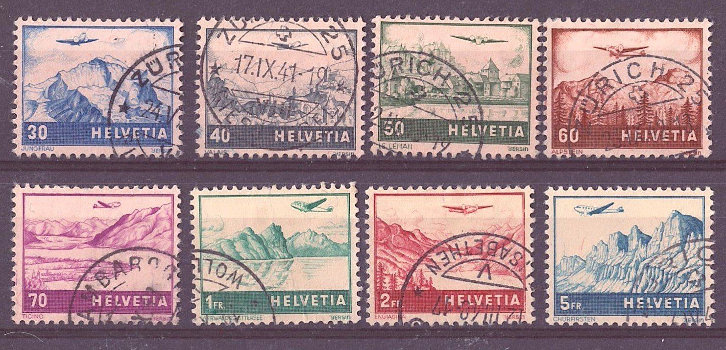 Alle Briefmarken: # 89 --- FLUGPOST FLUGZEUGE & LANDSCHAFTEN – Gebraucht aus Dübendorf von Piero2