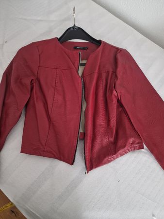 Bordeaux-rote Kunstlederjacke, Grösse XL, Top Zustand!