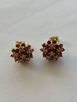 Elegante Ohrstecker, Gold mit Rubinen und Diamanten besetzt!