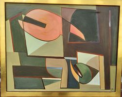 beau grand tableau abstrait signé??