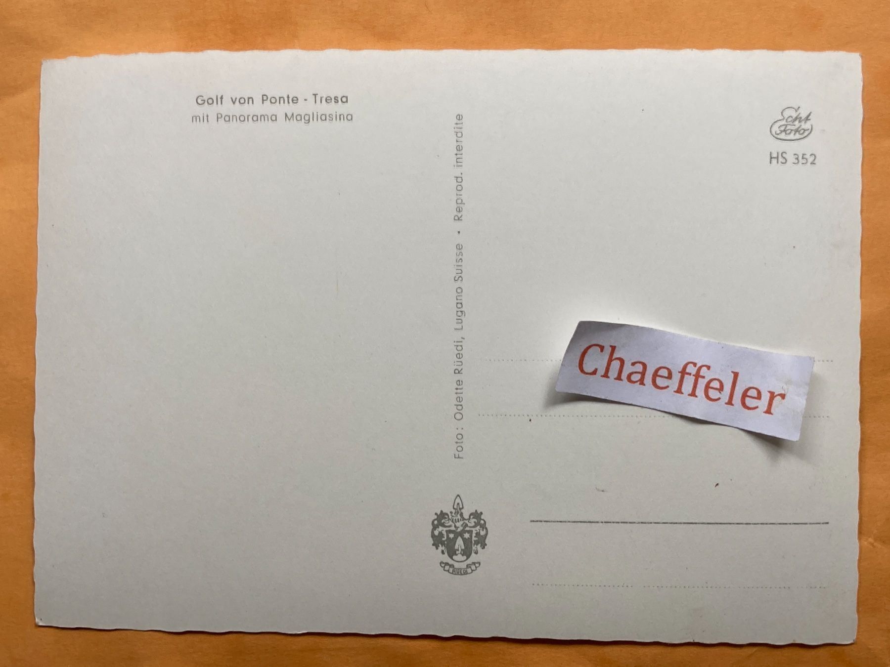 Cartoline postali: Golf von Ponte-Tresa – Usato da Zürich venduto da Chaeffeler 1