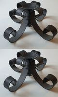 2 bougeoirs, pièces uniques, Kerzenständer en fer forgé