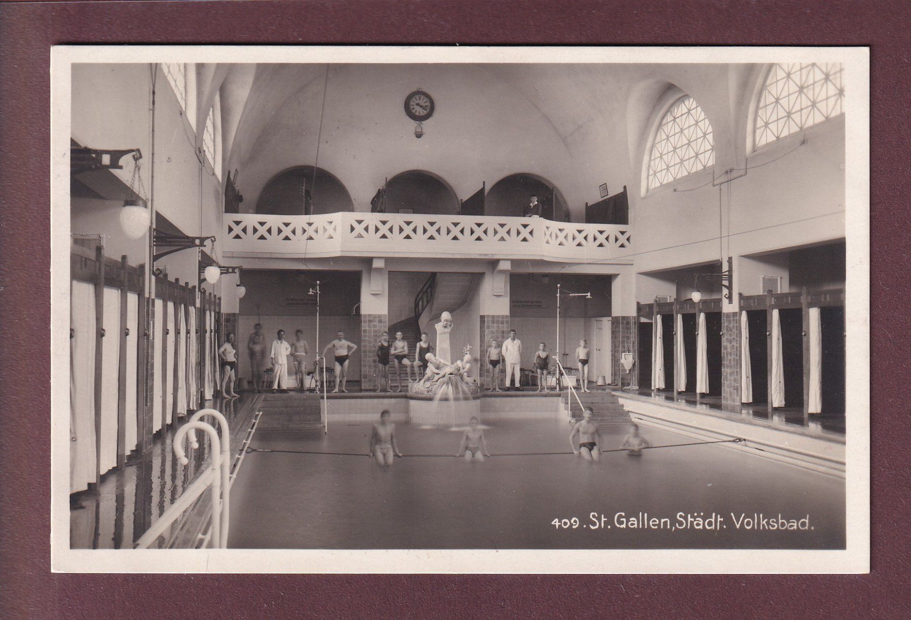 Cartoline postali: ST. GALLEN - Volksbad - 1928 – Usato da Pully venduto da nicecards