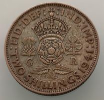GREAT BRITAIN 1 Florin 1941 SILBER