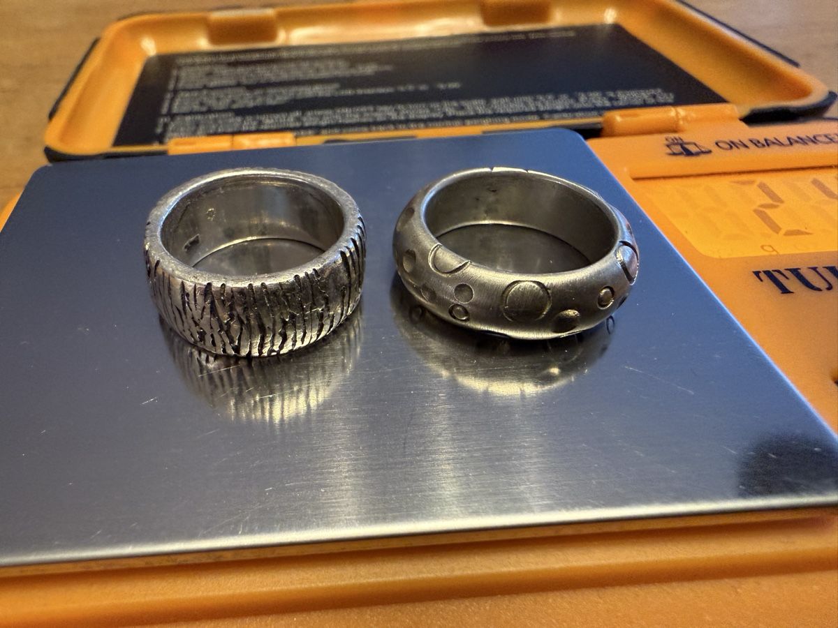 Anelli: 2 schwerere Silberringe, 925 er und 800er Silber Ring – Usato da Goldach venduto da Messerguru 3