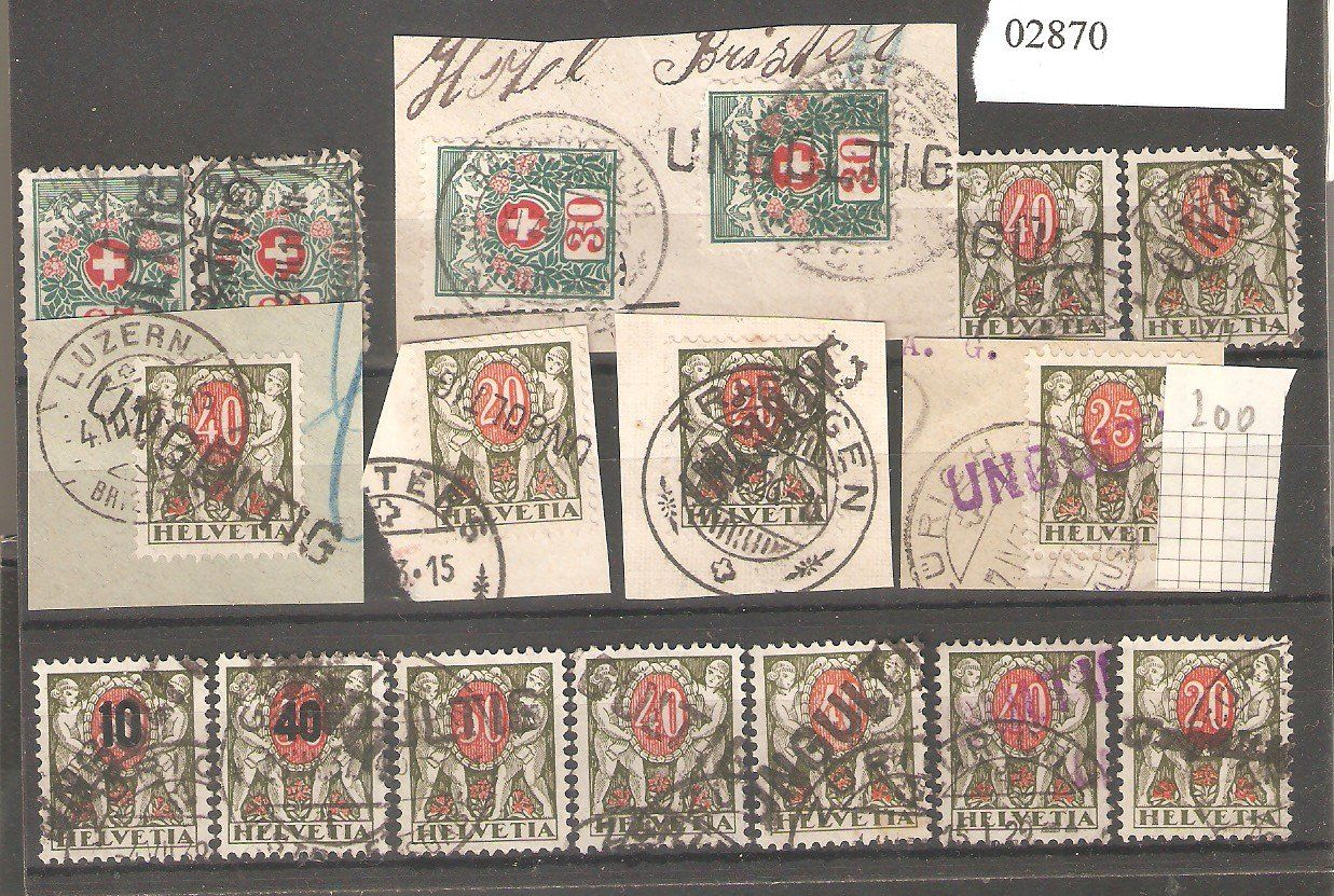 Alle Briefmarken: 17 Portomarken mit "ungültig" – Gebraucht aus Lausanne von Whorvath