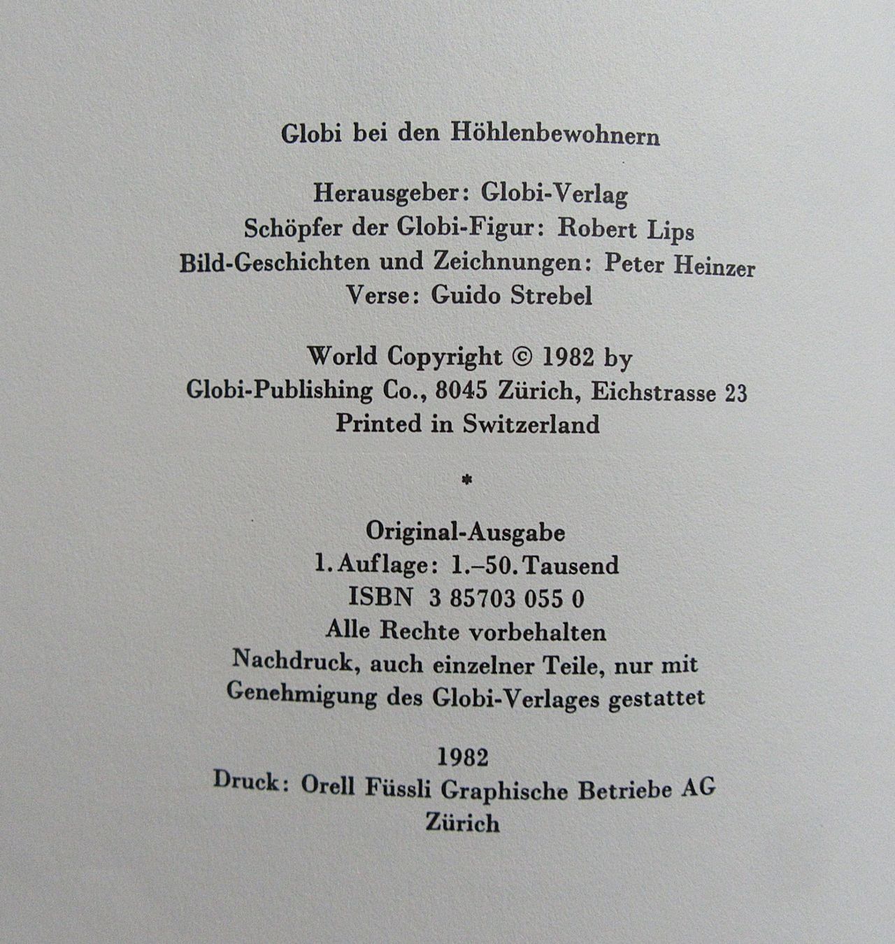 Libri: Globi bei den Höhlenbewohnern - 1.Auflage 1982 – Usato da Auenstein venduto da Padabimbim 2