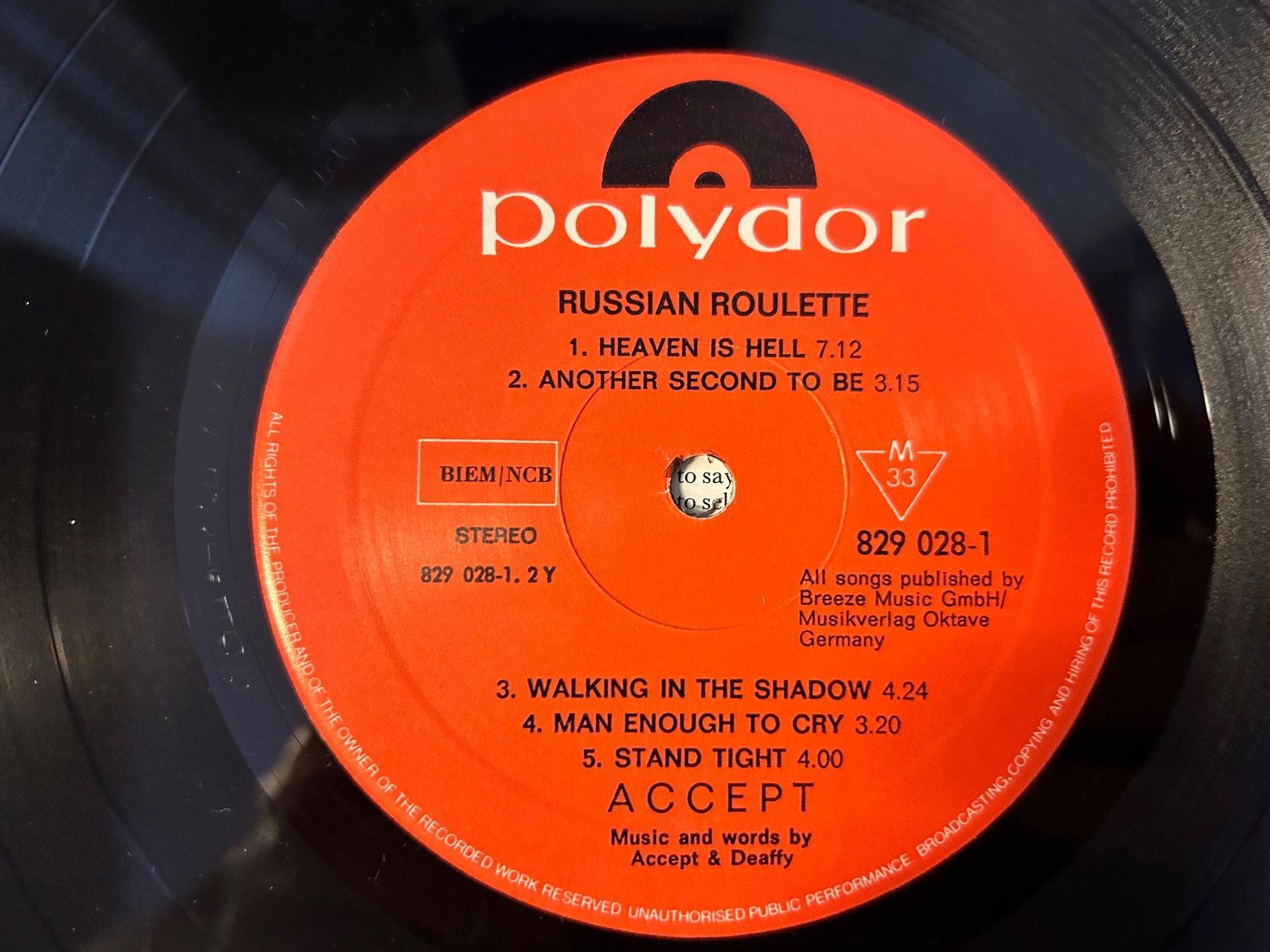 Dischi in vinile: Accept - Russian Roulette LP, Original Pressung, Top! – Usato da Aesch BL venduto da BlueMusicRecords 5
