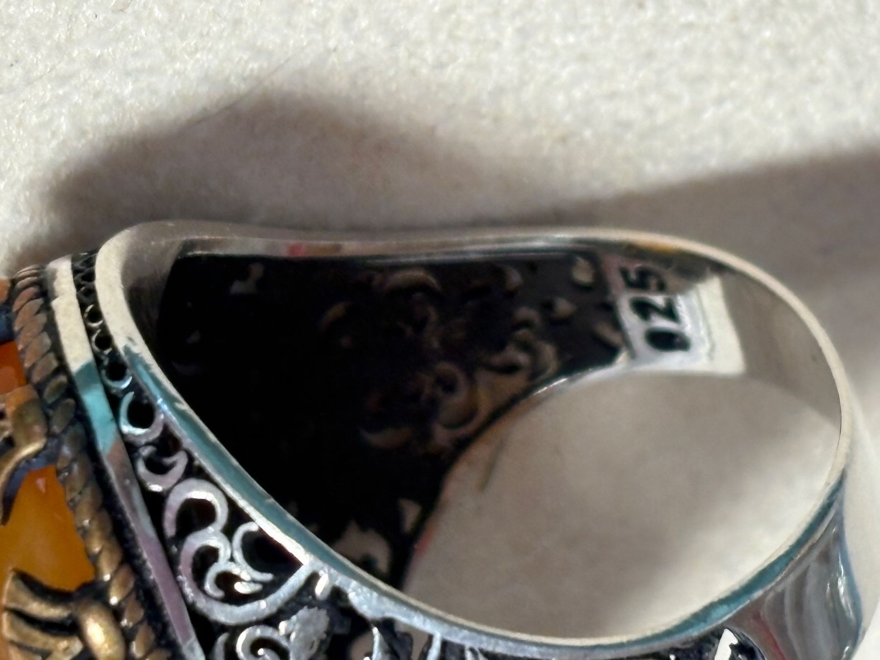 Ringe: Silberring 925, mit gelben Achat, Grösse 26 – Gebraucht aus St. Peterzell von verena40 1